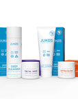 Skincare set for combination skin including cleansers, mask, and moisturizer as a skincare gift set