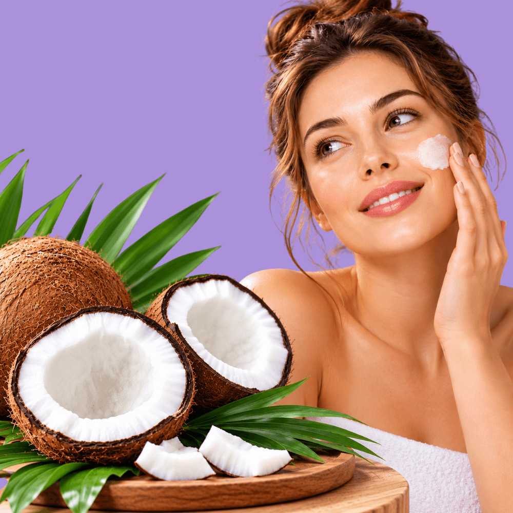 Coconut oil for skin used as part of a natural skincare routine